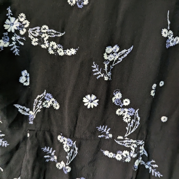 WHO WHAT WEAR Zipper Front Black Floral Print Dress XL - Picture 9 of 9